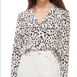 Topshop Animal Print Pajama Shirt